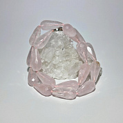 Бусы розовый кварц (граненые, р-р камня 27*12 мм), 48-53 см фото
