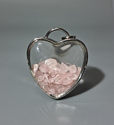 Кулон "Сердце" розовый кварц 30*40 мм фото
