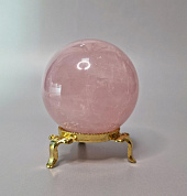 Шар розовый кварц с астеризмом, диаметр 60 мм фото
