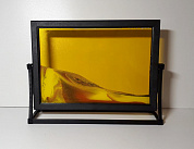 Пересыпной (живой) пейзаж в пластиковой раме, желтый 27,5*22,5 см фото
