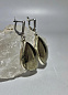 Серьги пирит (размер камня 20*23 мм). Мельхиор,швензы с покрытием серебра