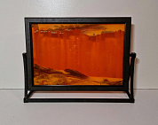 Пересыпной (живой) пейзаж в пластиковой раме, оранжевый 27,5*22,5 см фото
