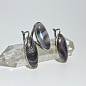 Гарнитур агат (серьги,кольцо 19,5 р-р), юв.сплав с покрытием серебра