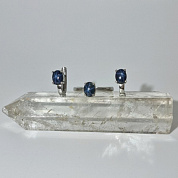 Гарнитур звездчатый сапфир (серьги,кольцо 19 р-р). Размер камня 8*6 мм фото
