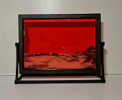 Пересыпной (живой) пейзаж в пластиковой раме, красный 27,5*22,5 см фото

