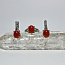 Гарнитур сердолик (серьги,кольцо 17,5 р-р), юв.сплав с покрытием серебра
