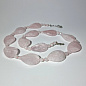Бусы розовый кварц (граненые, р-р камня 30*23 мм), 56-61 см