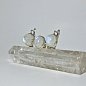 Гарнитур адуляр (лунный камень). Серьги,кольцо 19 р-р,размер камня 9*12 мм