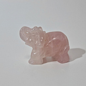 Слон розовый кварц 52*25*36 мм фото