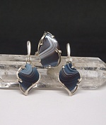 Гарнитур агат (серьги, кольцо 18 р-р), нейзильбер,швензы серебро фото
