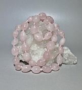 Бусы розовый кварц (р-р камня 11*10 мм), 50-55 см фото

