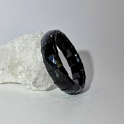 Браслет турмалин (шерл), граненый, р-р камня 12*15 мм, 18 см фото
