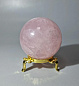 Шар розовый кварц с астеризмом, диаметр 60 мм